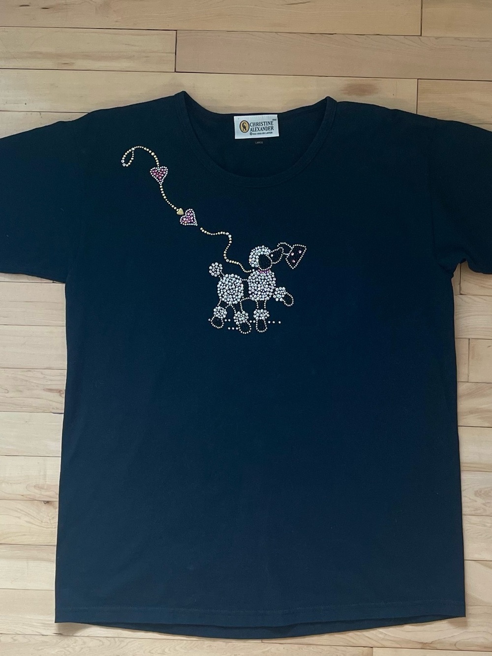 Y2K Bling Black Poodle Tee